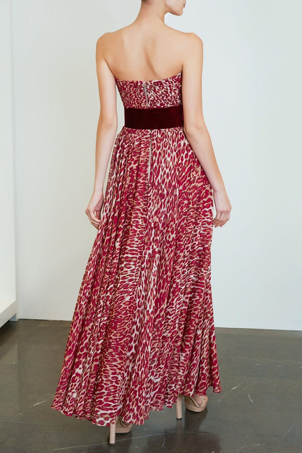 Strapless Leopard Corset Gown - ALBOUSHIYA - district 5 - dubai - riyadh - abaya - dresses - designers - evening wear - luxury - elegance - craftsmanship - gowns - cocktail dresses - collections - georges