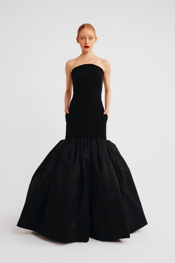 Strapless Mermaid Dress with Dramatic Pleats - ALBOUSHIYA - district 5 - dubai - riyadh - abaya - dresses - designers - evening wear - luxury - elegance - craftsmanship - gowns - cocktail dresses - collections - georges