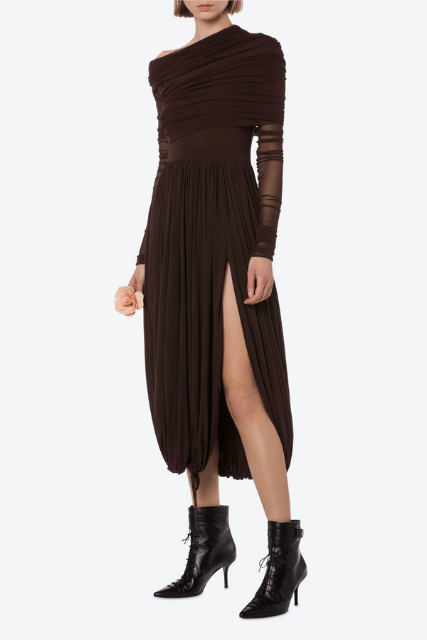 Stretch Tulle Dress - ALBOUSHIYA - district 5 - dubai - riyadh - abaya - dresses - designers - evening wear - luxury - elegance - craftsmanship - gowns - cocktail dresses - collections - georges