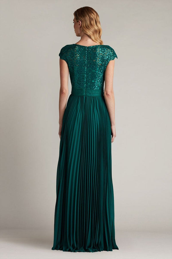 Surette Sequin Embroidered & Pleated Chiffon Gown - ALBOUSHIYA - district 5 - dubai - riyadh - abaya - dresses - designers - evening wear - luxury - elegance - craftsmanship - gowns - cocktail dresses - collections - georges