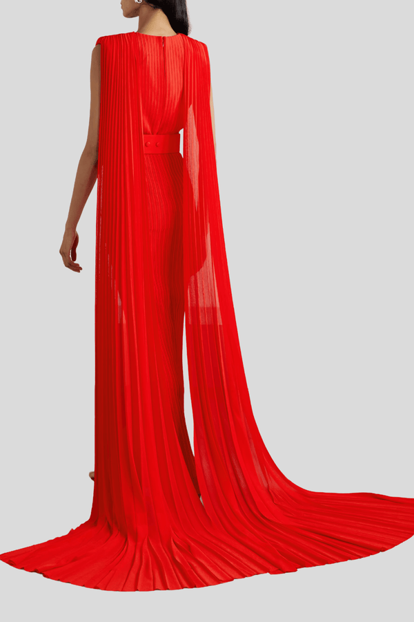 Tavia Chiffon Pleated Gown - ALBOUSHIYA - district 5 - dubai - riyadh - abaya - dresses - designers - evening wear - luxury - elegance - craftsmanship - gowns - cocktail dresses - collections - georges