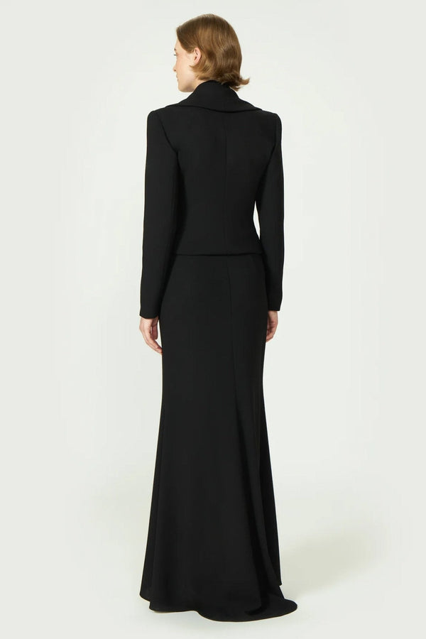 Taya Crepe Wool Jacket - ALBOUSHIYA - district 5 - dubai - riyadh - abaya - dresses - designers - evening wear - luxury - elegance - craftsmanship - gowns - cocktail dresses - collections - georges