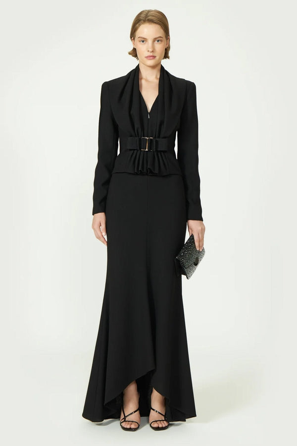 Taya Crepe Wool Jacket - ALBOUSHIYA - district 5 - dubai - riyadh - abaya - dresses - designers - evening wear - luxury - elegance - craftsmanship - gowns - cocktail dresses - collections - georges