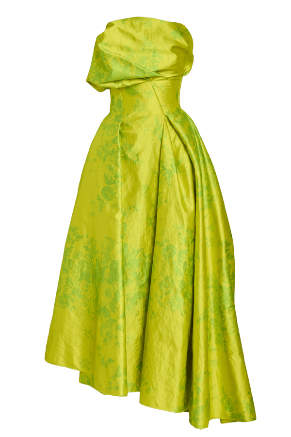 Textured Satin Cloud Midi Dress - ALBOUSHIYA - district 5 - dubai - riyadh - abaya - dresses - designers - evening wear - luxury - elegance - craftsmanship - gowns - cocktail dresses - collections - georges
