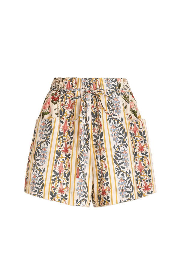 Trebol Floral Cotton Shorts - ALBOUSHIYA - district 5 - dubai - riyadh - abaya - dresses - designers - evening wear - luxury - elegance - craftsmanship - gowns - cocktail dresses - collections - georges