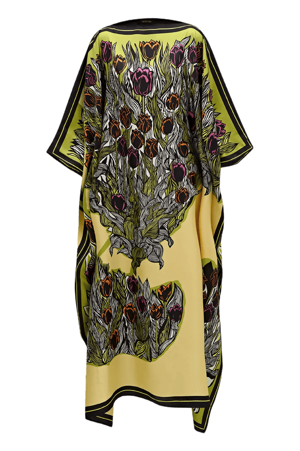 Tulips Caftan in Yellow - ALBOUSHIYA - district 5 - dubai - riyadh - abaya - dresses - designers - evening wear - luxury - elegance - craftsmanship - gowns - cocktail dresses - collections - georges