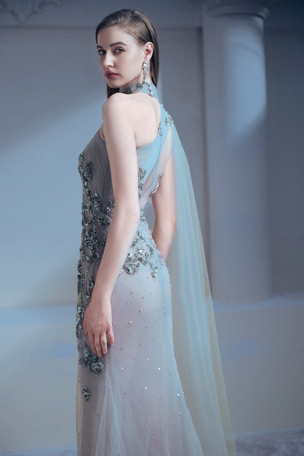 Twilight Elegance Gown - ALBOUSHIYA - district 5 - dubai - riyadh - abaya - dresses - designers - evening wear - luxury - elegance - craftsmanship - gowns - cocktail dresses - collections - georges