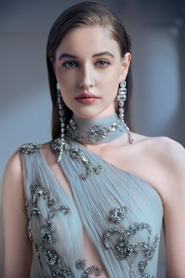 Twilight Elegance Gown - ALBOUSHIYA - district 5 - dubai - riyadh - abaya - dresses - designers - evening wear - luxury - elegance - craftsmanship - gowns - cocktail dresses - collections - georges