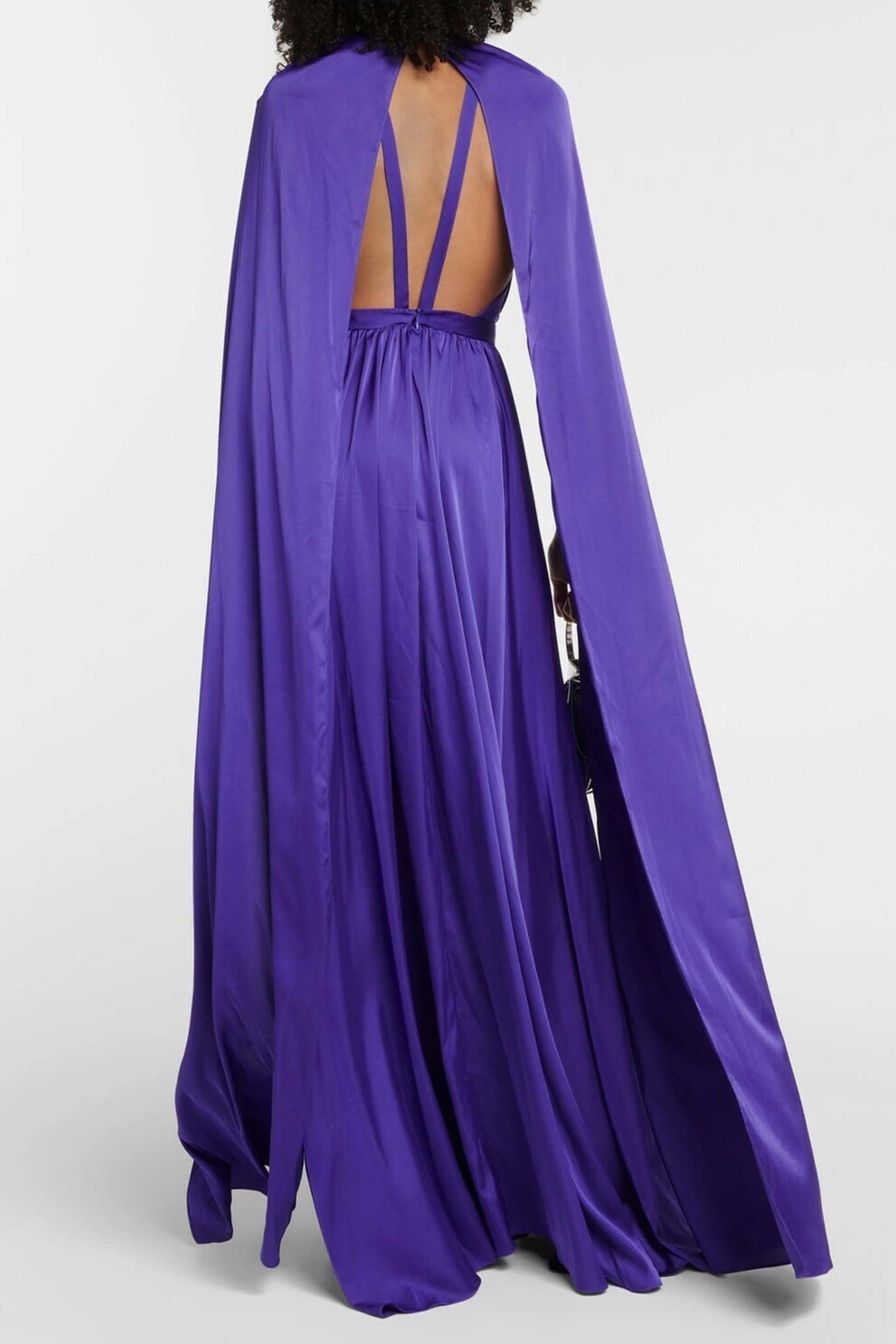 Bridal chiffon cape gown