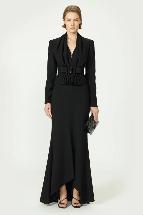 Vinna Crepe Wool Skirt - ALBOUSHIYA - district 5 - dubai - riyadh - abaya - dresses - designers - evening wear - luxury - elegance - craftsmanship - gowns - cocktail dresses - collections - georges