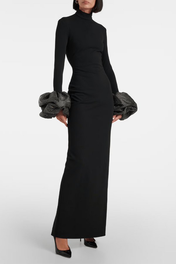 Viviana Crystal Maxi Dress - ALBOUSHIYA - district 5 - dubai - riyadh - abaya - dresses - designers - evening wear - luxury - elegance - craftsmanship - gowns - cocktail dresses - collections - georges