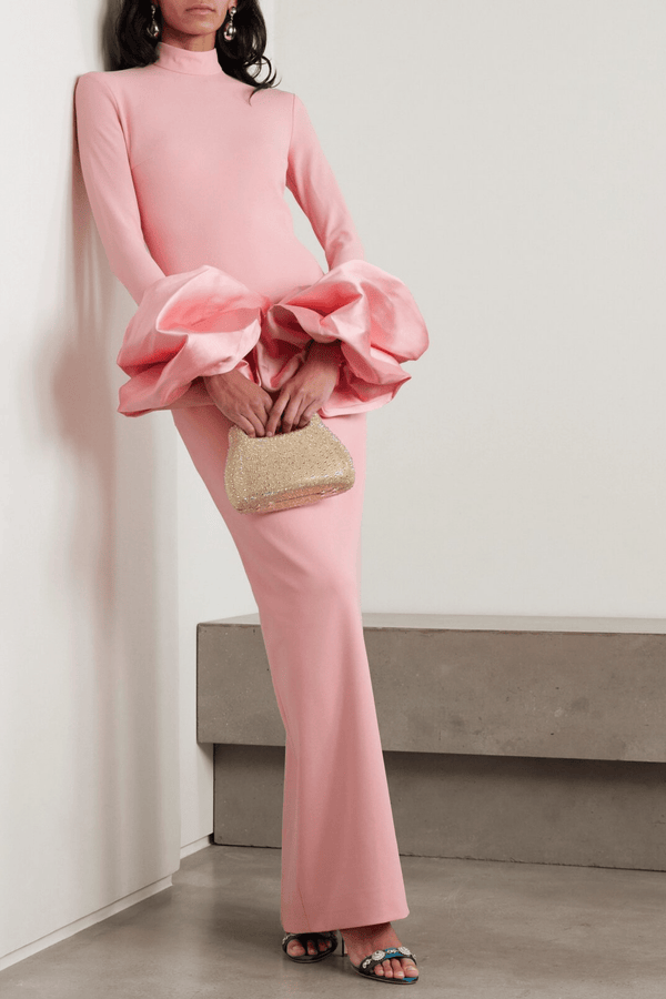 Viviana Puff - sleeve Gown - ALBOUSHIYA - district 5 - dubai - riyadh - abaya - dresses - designers - evening wear - luxury - elegance - craftsmanship - gowns - cocktail dresses - collections - georges