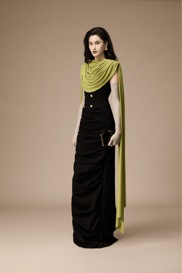 Volley Dress - ALBOUSHIYA - district 5 - dubai - riyadh - abaya - dresses - designers - evening wear - luxury - elegance - craftsmanship - gowns - cocktail dresses - collections - georges