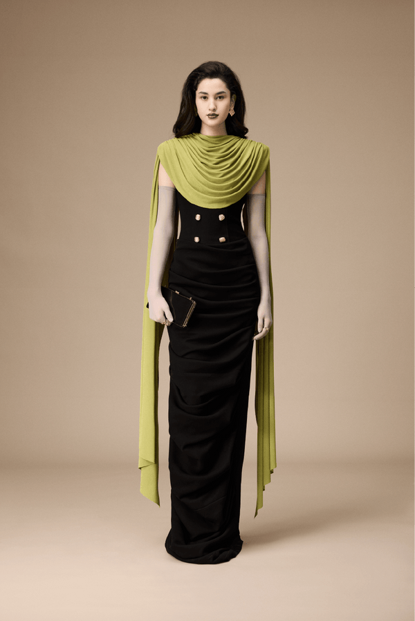Volley Dress - ALBOUSHIYA - district 5 - dubai - riyadh - abaya - dresses - designers - evening wear - luxury - elegance - craftsmanship - gowns - cocktail dresses - collections - georges