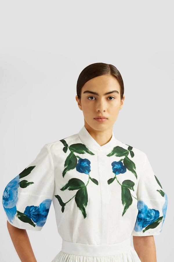 Volume Short Sleeve Blouse - ALBOUSHIYA - district 5 - dubai - riyadh - abaya - dresses - designers - evening wear - luxury - elegance - craftsmanship - gowns - cocktail dresses - collections - georges