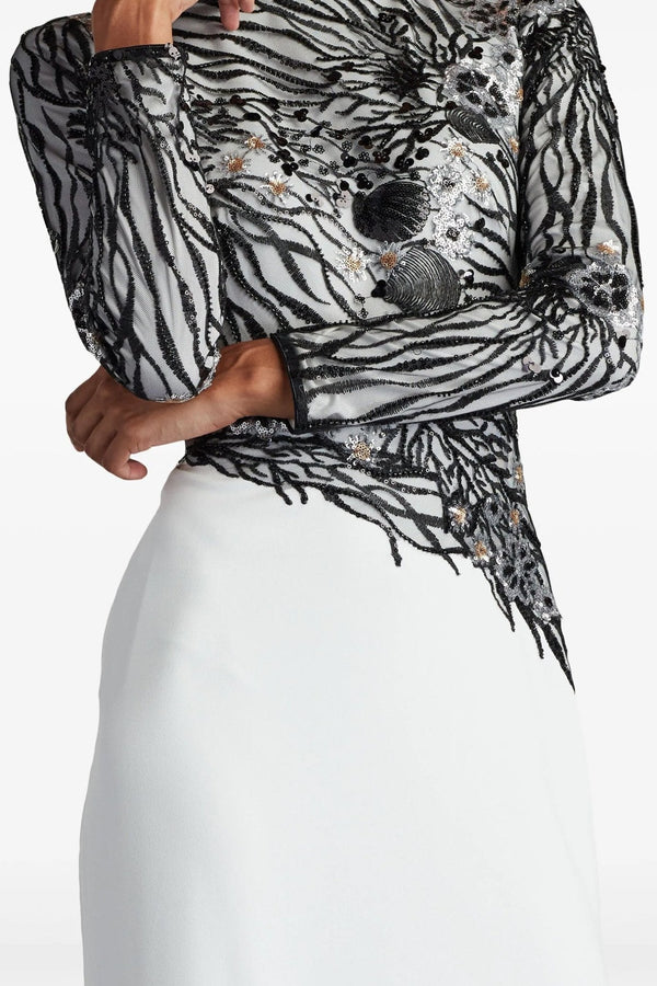 Wade Sea Embroidered Gown - ALBOUSHIYA - district 5 - dubai - riyadh - abaya - dresses - designers - evening wear - luxury - elegance - craftsmanship - gowns - cocktail dresses - collections - georges