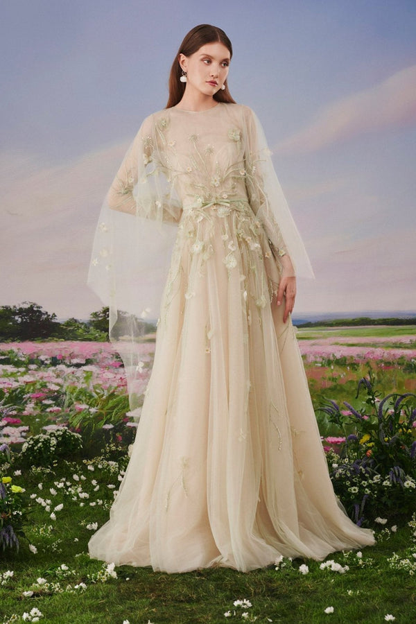 Whispers of the Willow Gown - ALBOUSHIYA - district 5 - dubai - riyadh - abaya - dresses - designers - evening wear - luxury - elegance - craftsmanship - gowns - cocktail dresses - collections - georges