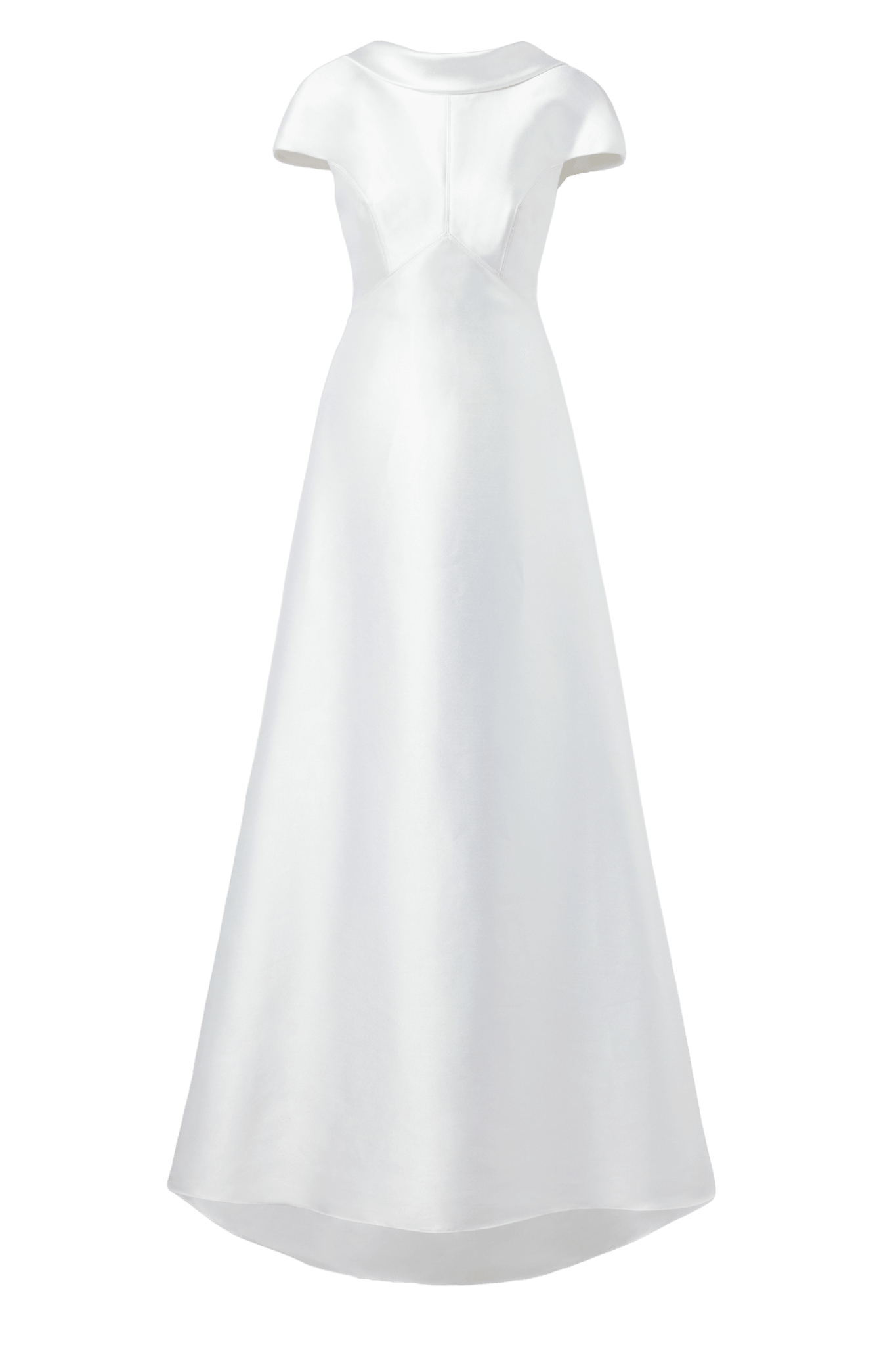 White Taffeta Collared Maxi Dress - ALBOUSHIYA - district 5 - dubai - riyadh - abaya - dresses - designers - evening wear - luxury - elegance - craftsmanship - gowns - cocktail dresses - collections - georges
