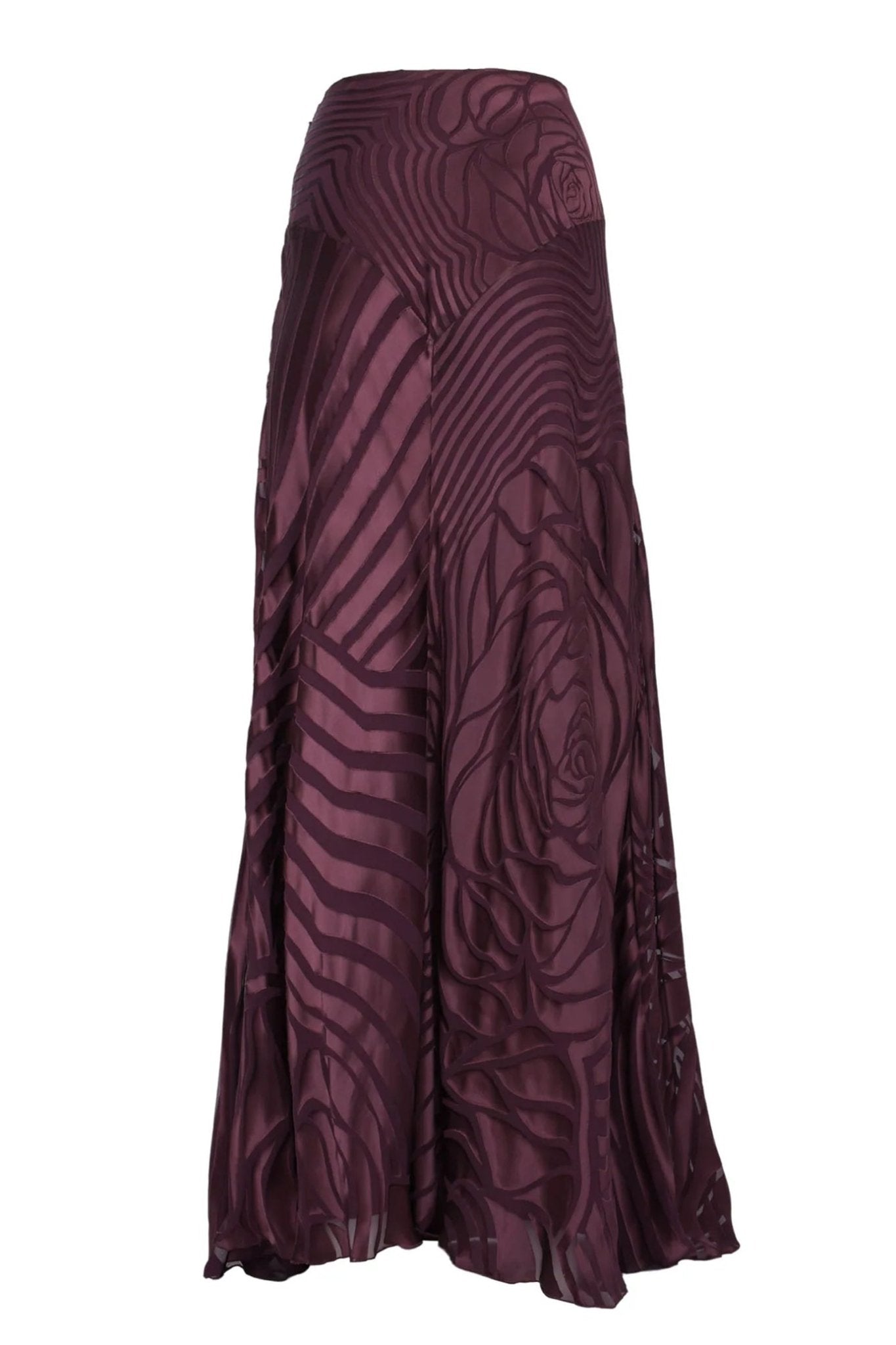 Women's Bordeaux Skirt - ALBOUSHIYA - district 5 - dubai - riyadh - abaya - dresses - designers - evening wear - luxury - elegance - craftsmanship - gowns - cocktail dresses - collections - georges