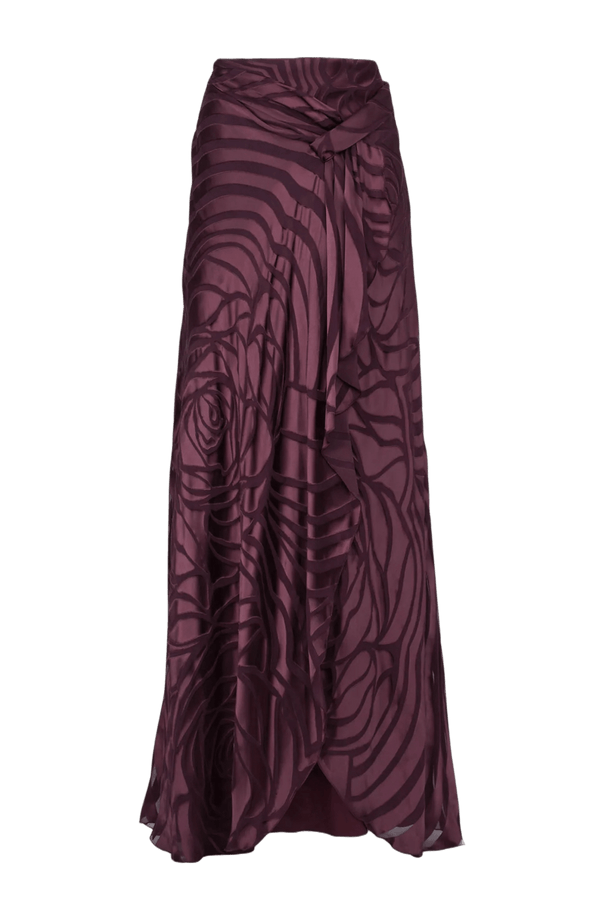 Women's Bordeaux Skirt - ALBOUSHIYA - district 5 - dubai - riyadh - abaya - dresses - designers - evening wear - luxury - elegance - craftsmanship - gowns - cocktail dresses - collections - georges