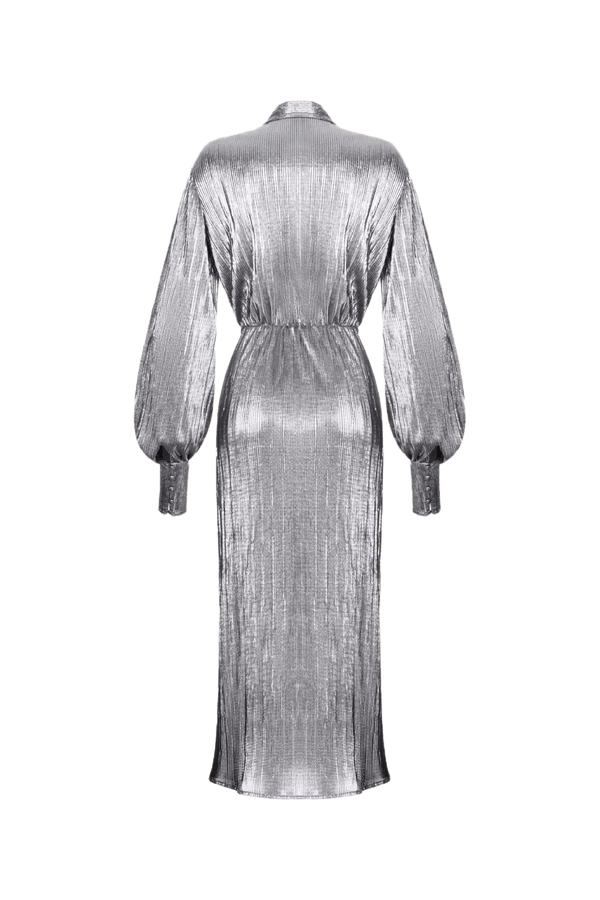 Wrapped & Draped Pleated Jersey Midi Dress - ALBOUSHIYA - district 5 - dubai - riyadh - abaya - dresses - designers - evening wear - luxury - elegance - craftsmanship - gowns - cocktail dresses - collections - georges