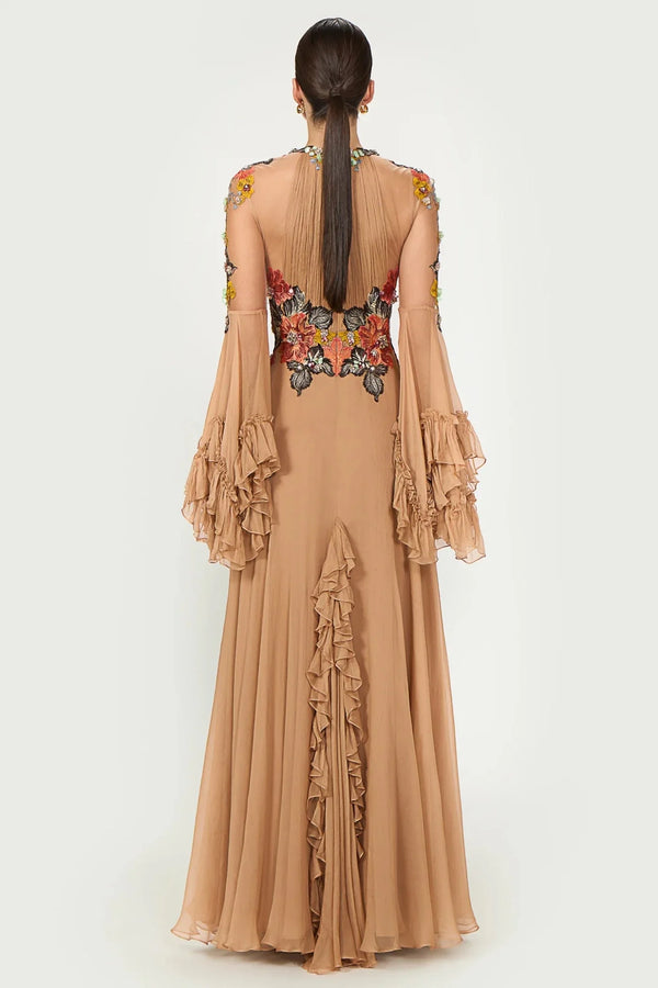 Zilara Crinkle Chiffon Gown - ALBOUSHIYA - district 5 - dubai - riyadh - abaya - dresses - designers - evening wear - luxury - elegance - craftsmanship - gowns - cocktail dresses - collections - georges