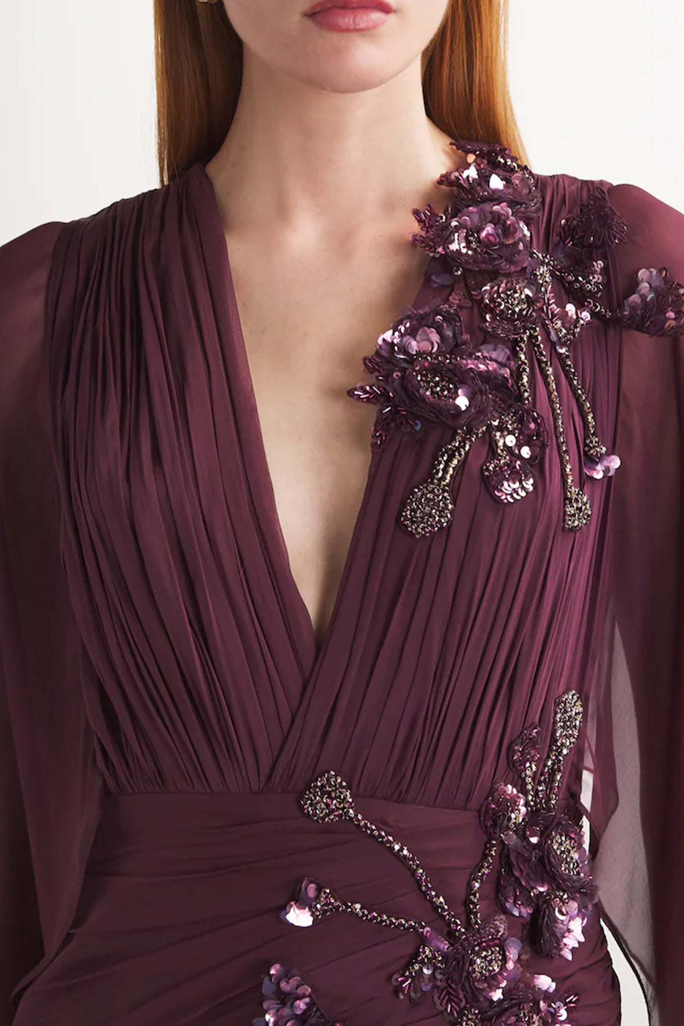 Silk Crystal-Embellished Gown